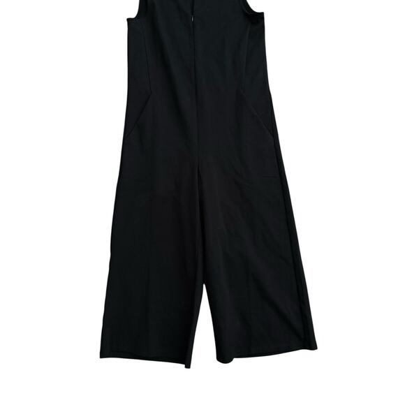 NEW Eileen Fisher Washable Ponte V-Neck Cropped Wide Leg Jumpsuit Black Size XXS - Picture 5 of 13